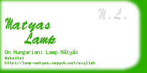 matyas lamp business card
