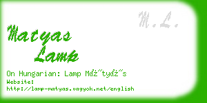 matyas lamp business card